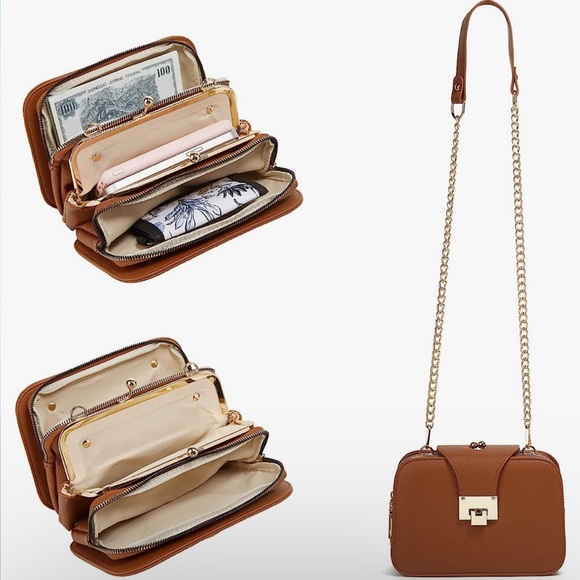 NWT Ladies Black PU Leather Shoulder Bag Evening Clutch Purse Cross - Picture 7 of 13